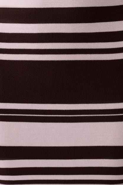 Brienne Stripe Midi Dress - Pink/Chocolate