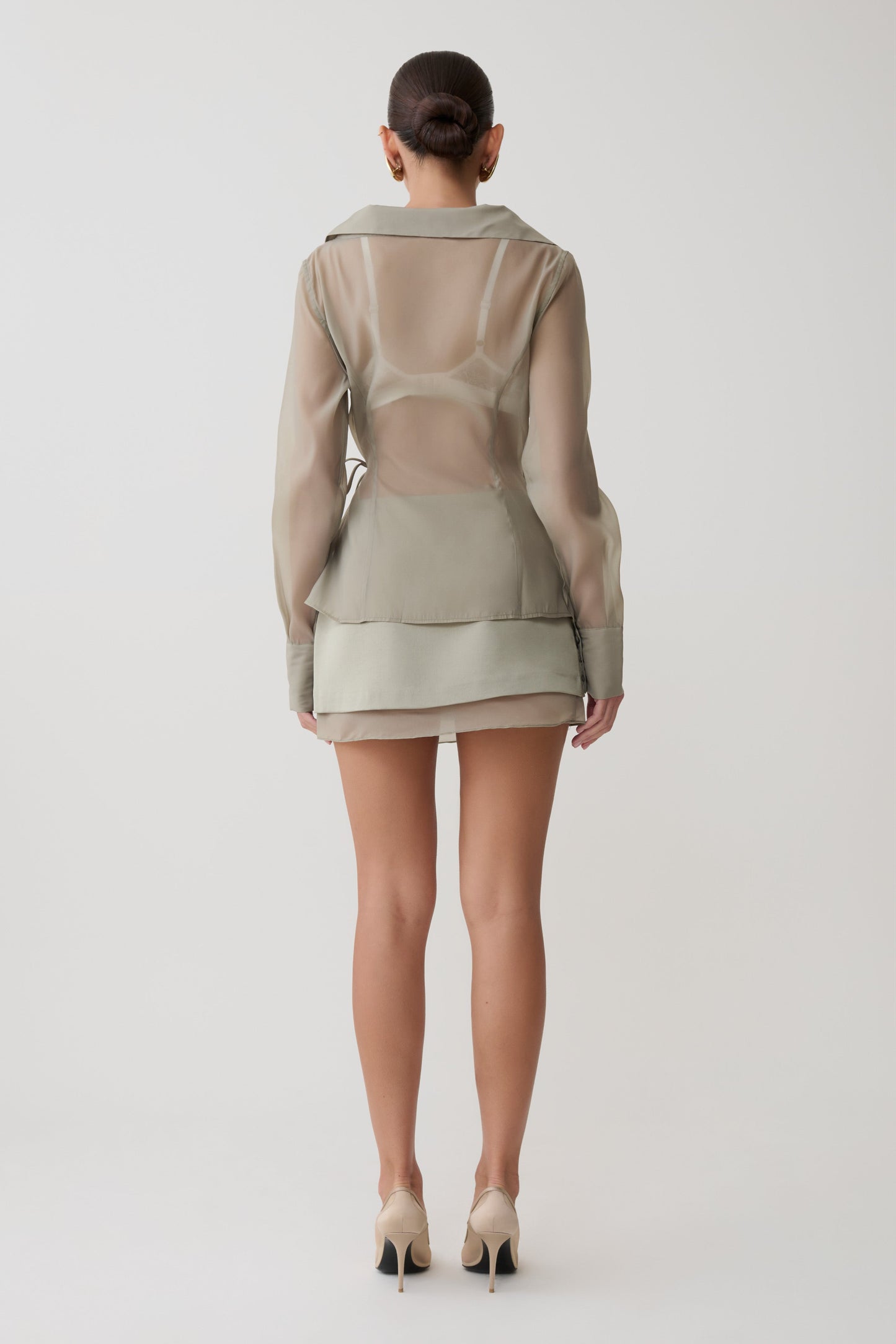 Frankie Satin Mini Skirt - Smoke