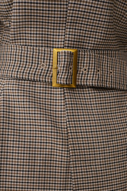 Mila Shaped Blazer - Tan Check