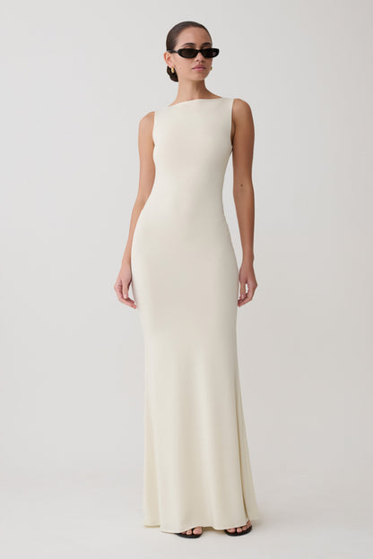 Tarna Sleeveless Slinky Maxi Dress - Bone