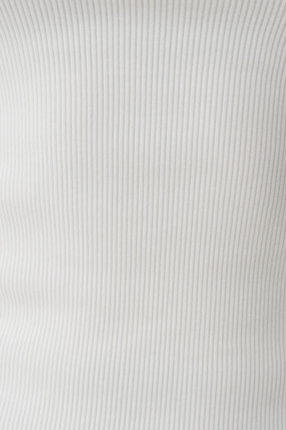 Aisling Ribbed Square Neck Sleeveless Top - Ivory