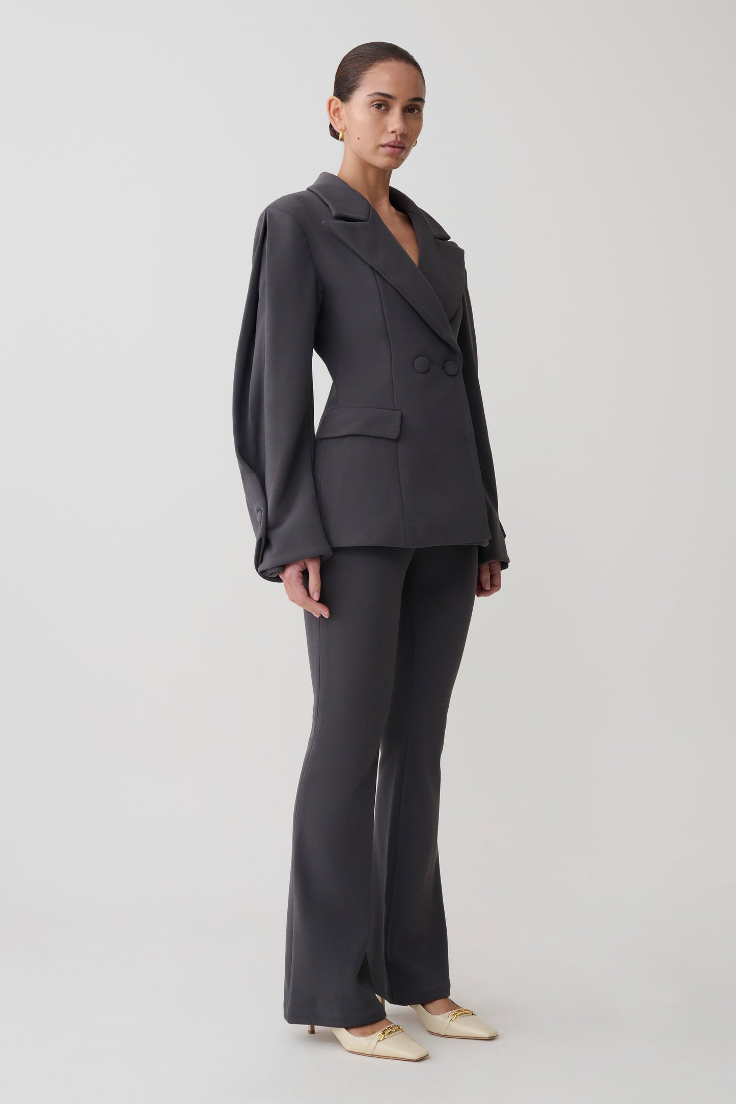 Marion Fit And Flare Pant - Charcoal Shadow
