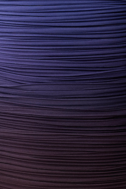 Azizi Pleated Halter Midi Dress - Chocolate & Blue Ombre Print