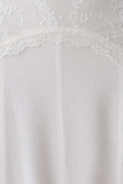 Skylar Lace Panelled Midi Skirt - White