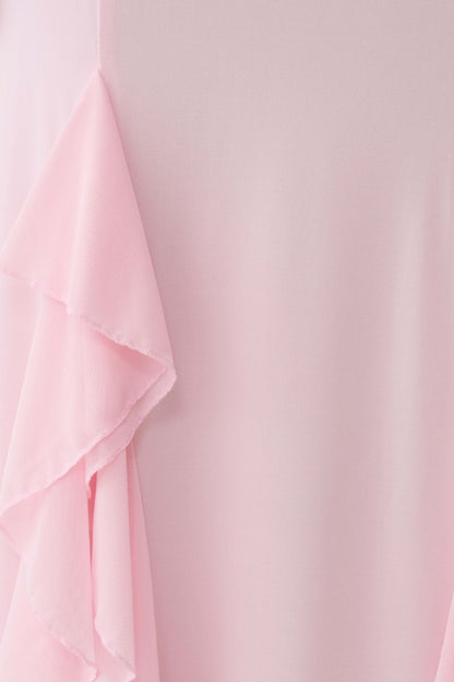 Etta Ruffle Slinky Maxi Dress - Pale Pink