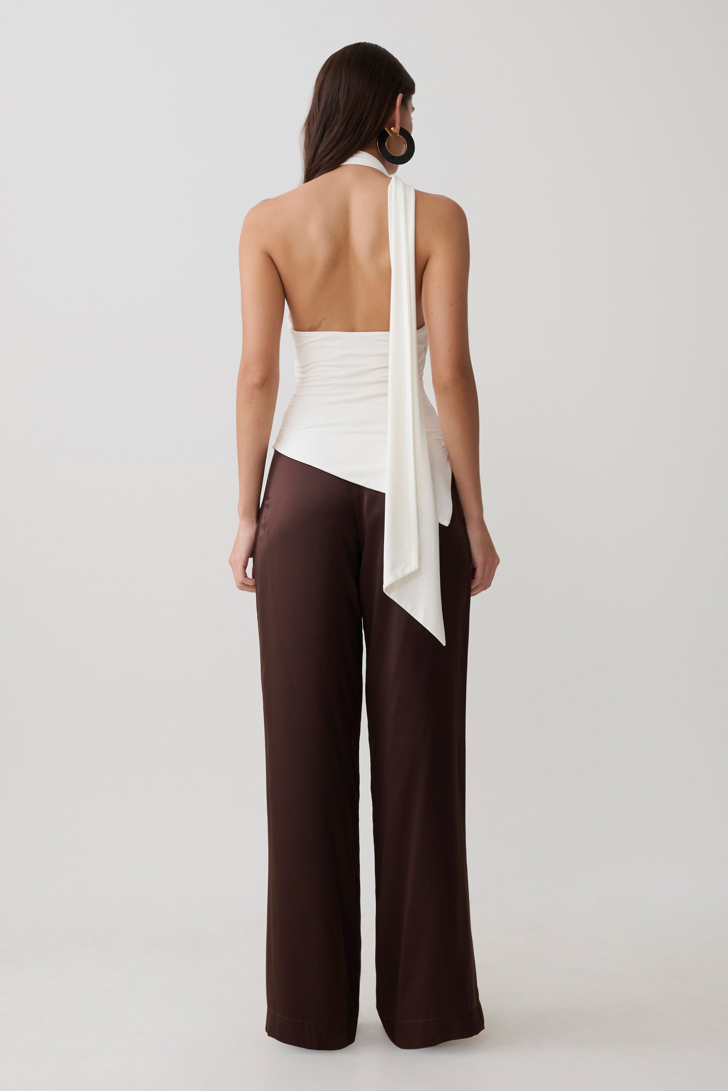Jemma One Shoulder Tie Top - White