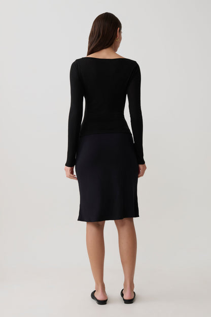 Coraline Long Sleeve Sheer Top - Black
