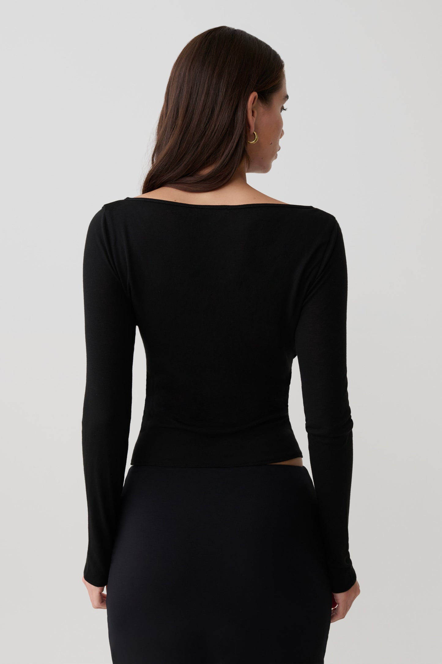 Coraline Long Sleeve Sheer Top - Black