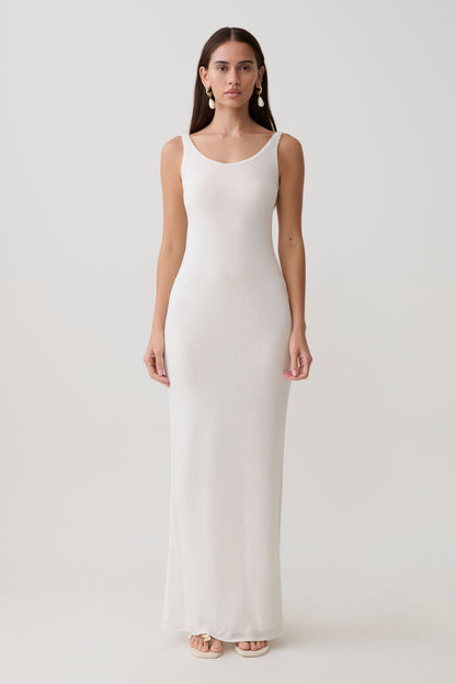 Gwenaelle Scoop Neck Jersey Maxi Dress - White