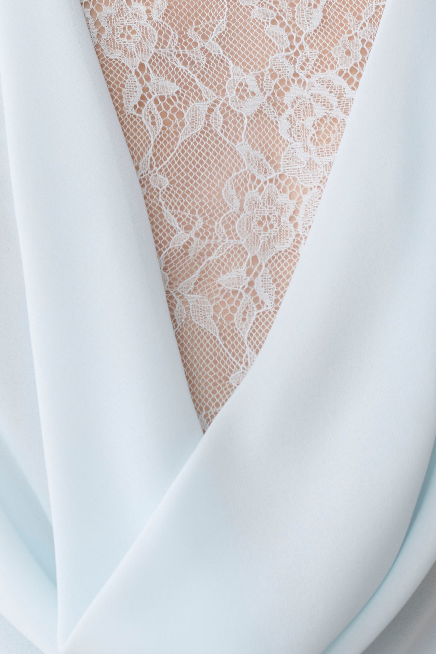 Arra Chiffon And Lace Halter Mini Dress - Ice Blue