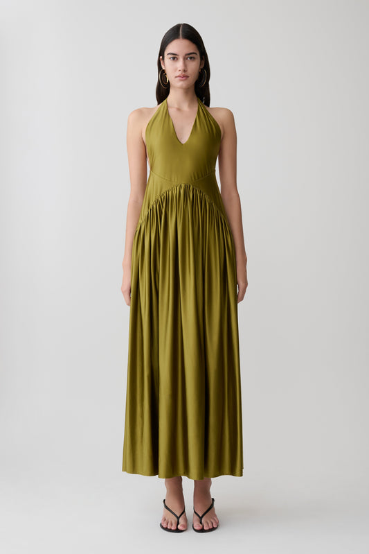 Cypress Halter Maxi Dress - Olive