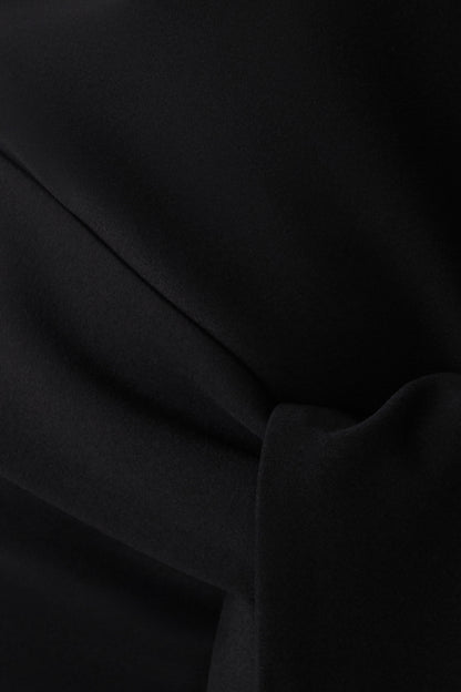Runa Off Shoulder Mini Dress With Waist Tie - Black