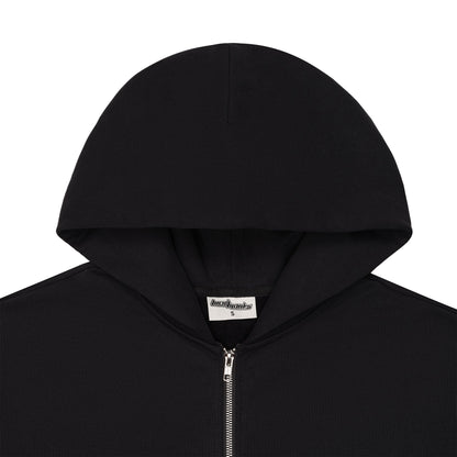 600 GSM 'Black' Zip-Up Hoodie