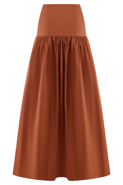 Autumn Maxi Skirt - Burnt Orange
