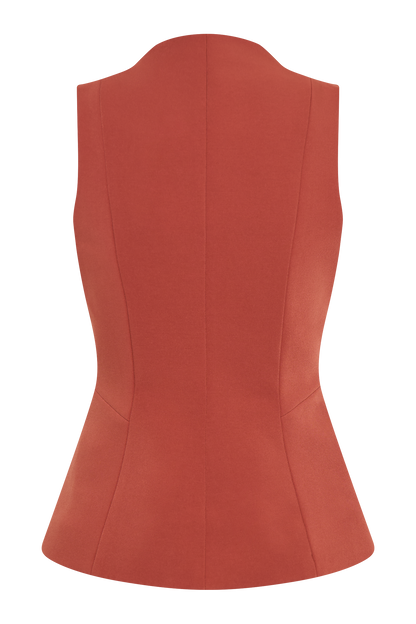 Melinda Structured Vest Top - Chilli