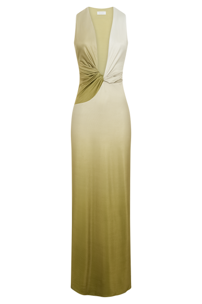 Stella Draped Slinky Maxi Dress - Ombre Vintage Olive