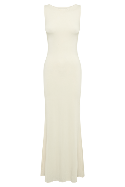 Tarna Sleeveless Slinky Maxi Dress - Bone