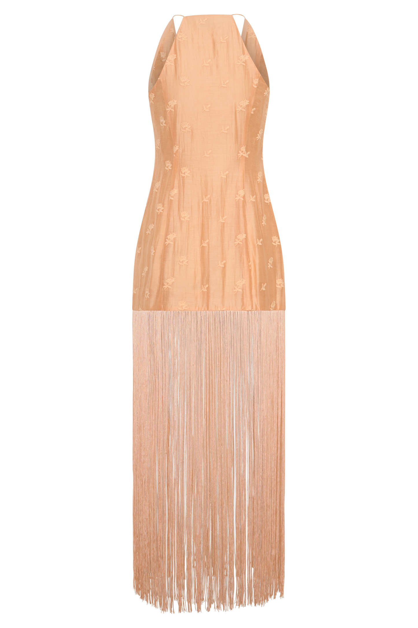 Abigail V Neck Fringe Maxi Dress - Orange