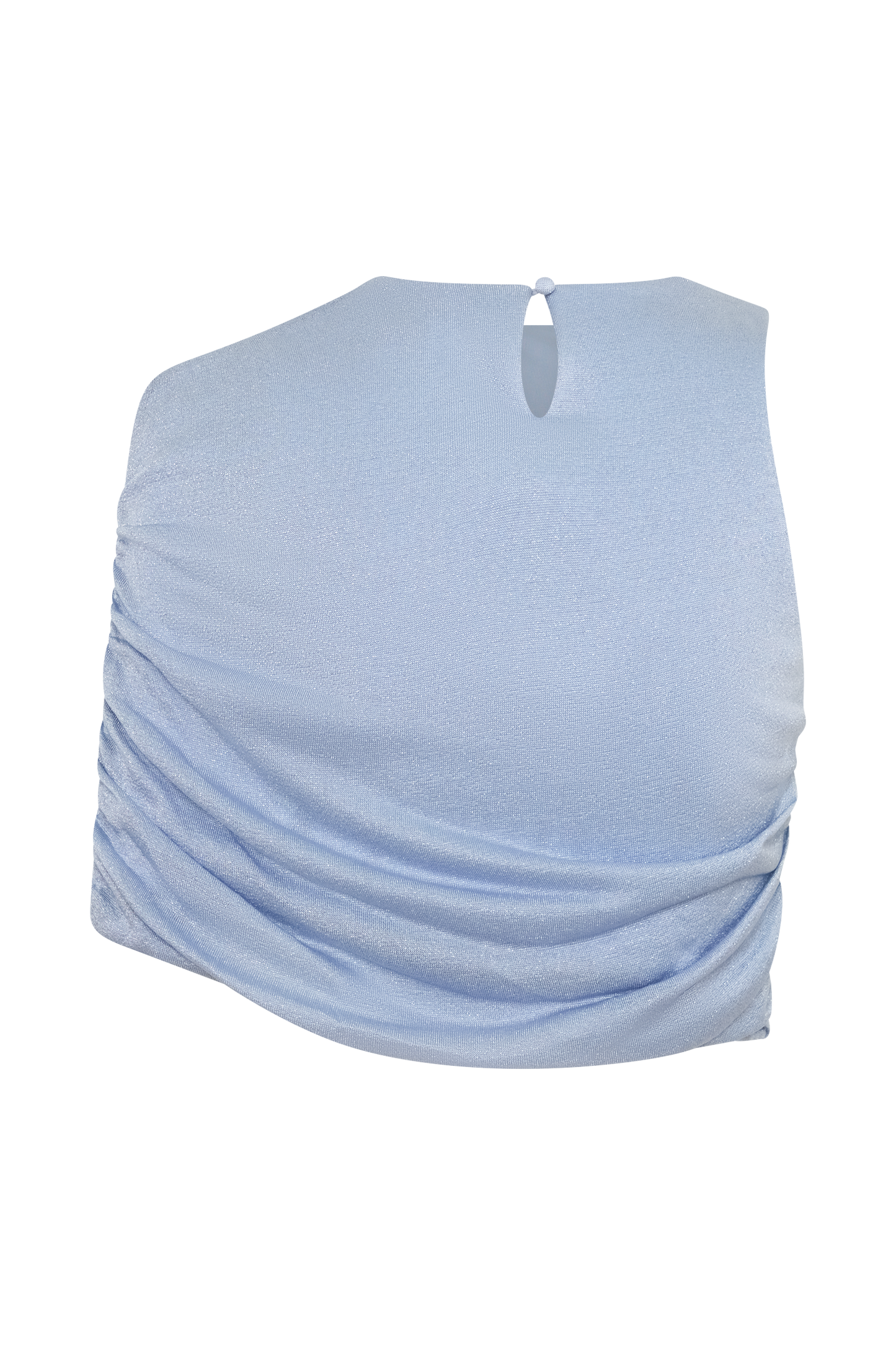 Adrienne One Shoulder Lurex Top - Pastel Blue