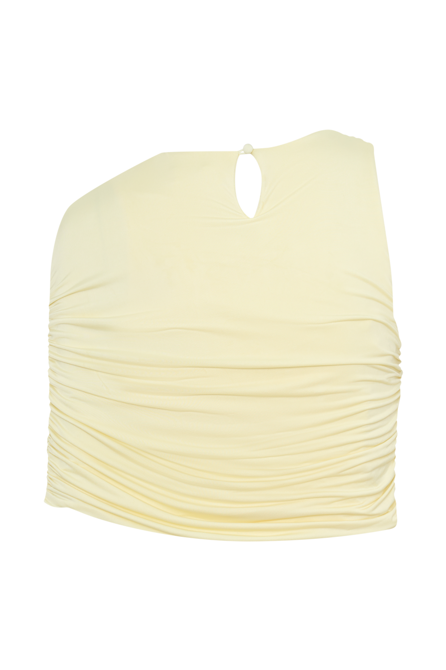 Adrienne One Shoulder Slinky Top - Lemon