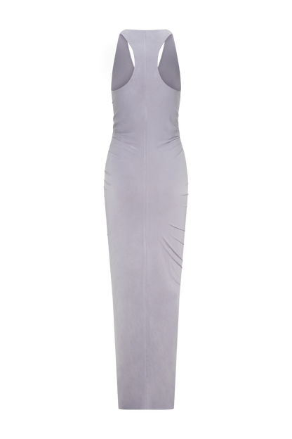 Alessandra Slinky Ruffle Maxi Dress - Grey