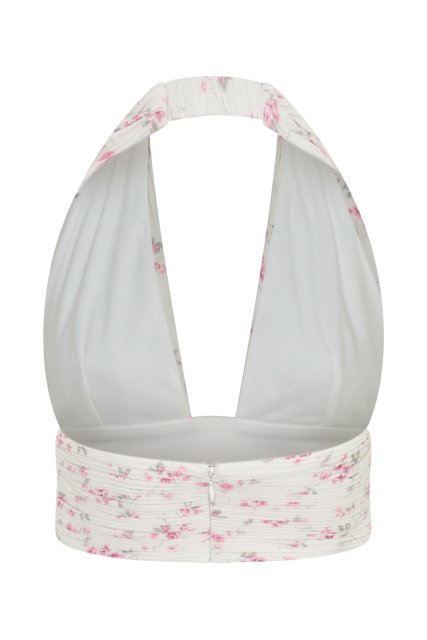 Amaris Sleeveless Plisse Halter Top - Floral Ditsy Print