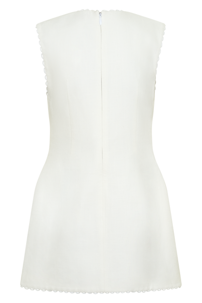 Antonella Linen Mini Dress - White