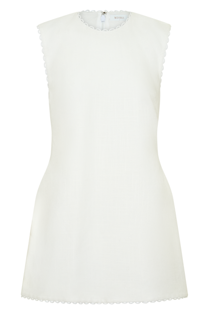 Antonella Linen Mini Dress - White