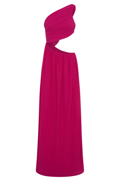 Aria Chiffon Cut Out Maxi Dress - Fuchsia