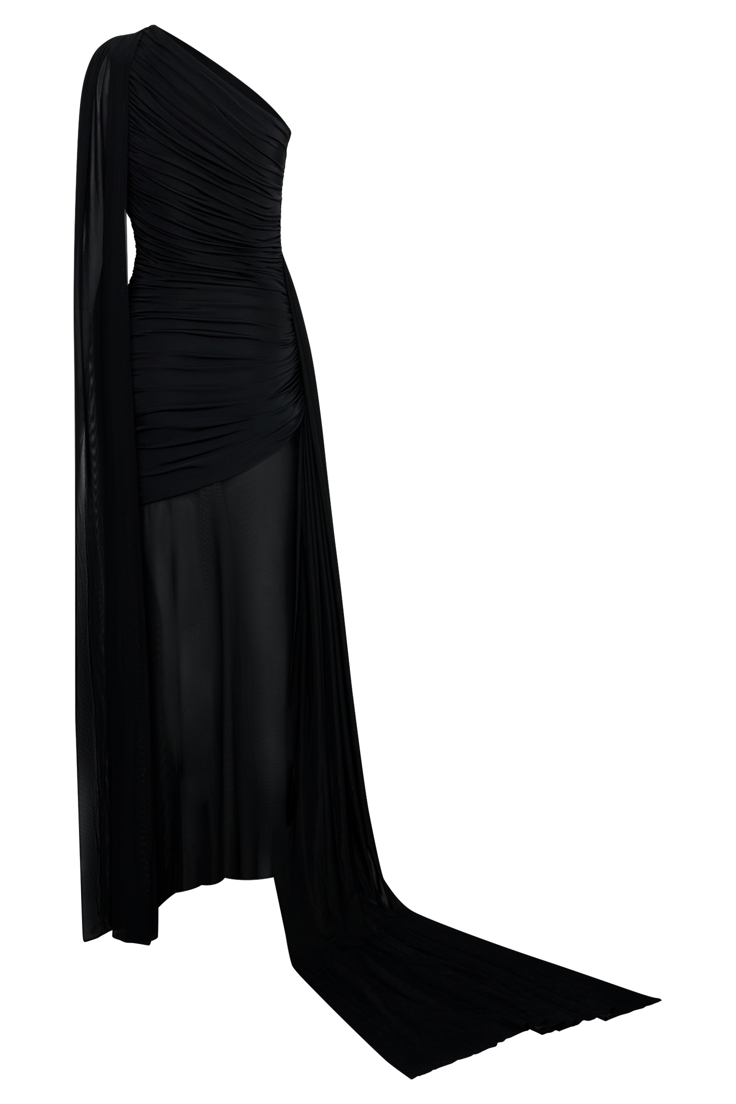 Asher Slinky One Shoulder Maxi Dress - Black
