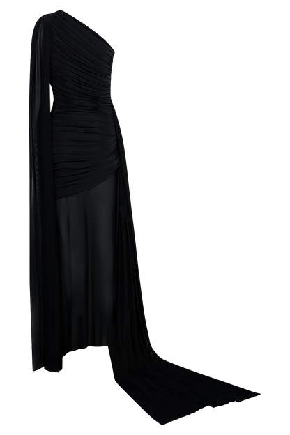 Asher Slinky One Shoulder Maxi Dress - Black