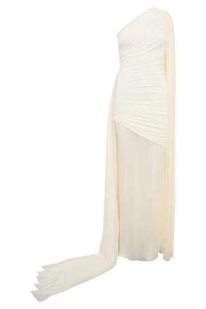 Asher Slinky One Shoulder Maxi Dress - Ivory