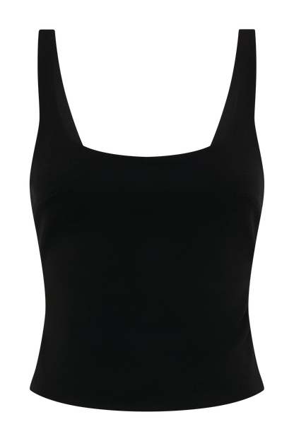 Blanca Stretch Crepe Cami Top - Black