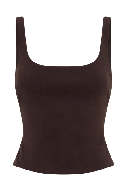 Blanca Stretch Crepe Cami Top - Chocolate