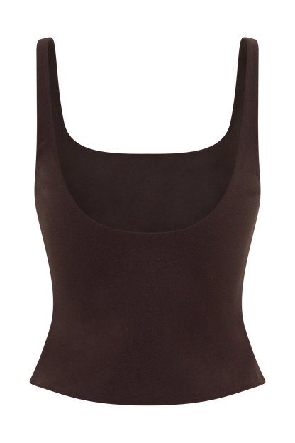 Blanca Stretch Crepe Cami Top - Chocolate