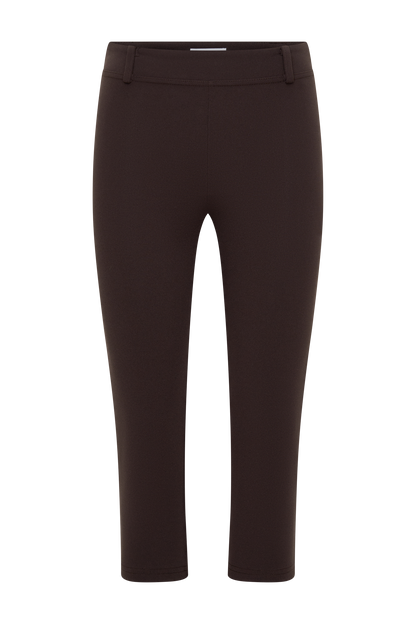 Blanca Stretch Crepe Capri Pants - Chocolate