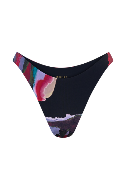 Brianna Cheeky Cut Bikini Bottom - Multi Fluid Reverie Print
