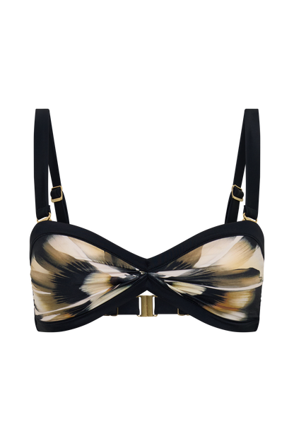 Briar Strapless Bikini Top - Ivory Oversized Floral Print