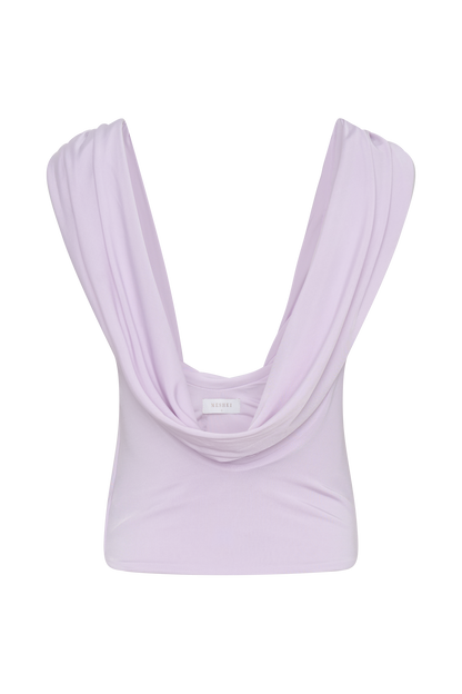 Bridget Slinky Cowl Back Top - Dusty Lilac