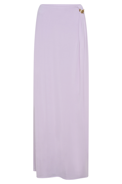 Bridget Slinky Maxi Skirt With Hardware - Dusty Lilac