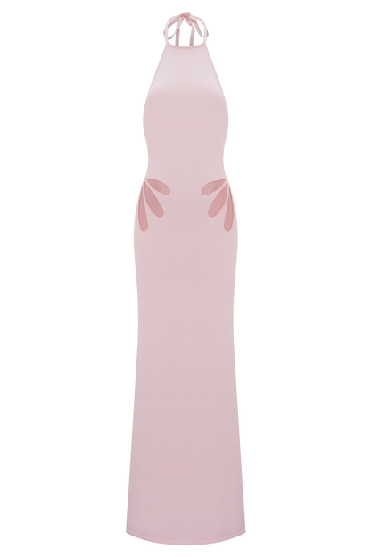 Brock Knit Halter Maxi Dress - Baby Pink