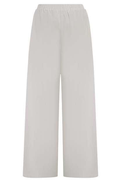 Campbell Cotton Wide Leg Pants - White
