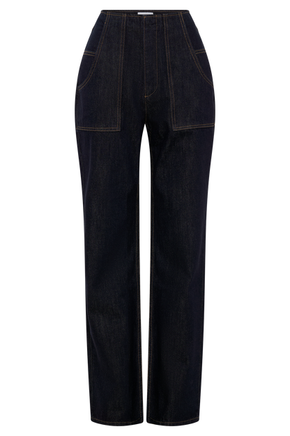 Clarrissa High Rise Jeans - Washed Indigo Blue