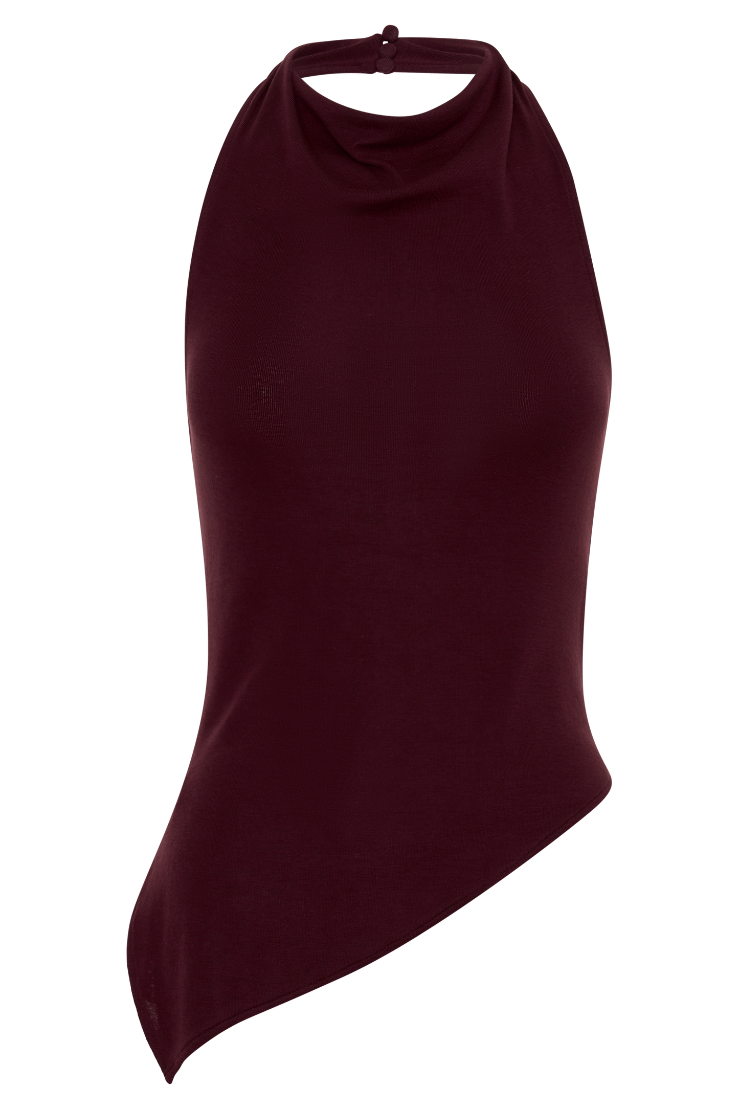 Clea Relaxed Sheer Halter Top - Burgundy
