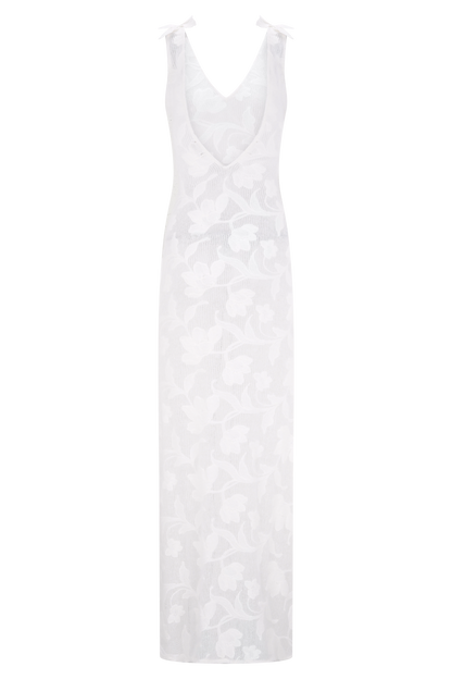 Cornelia Floral Sheer Maxi Dress - Ivory