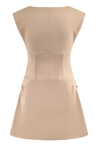 Doris Sleeveless Mini Dress - Camel