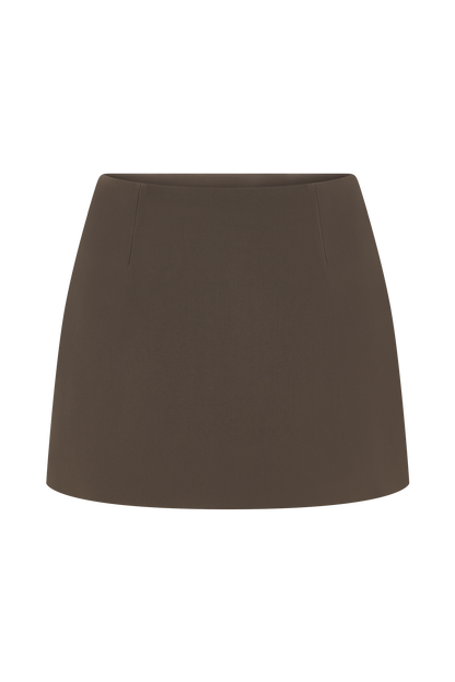 Effy Suiting Mini Skirt - Cacao Brown