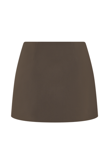 Effy Suiting Mini Skirt - Cacao Brown