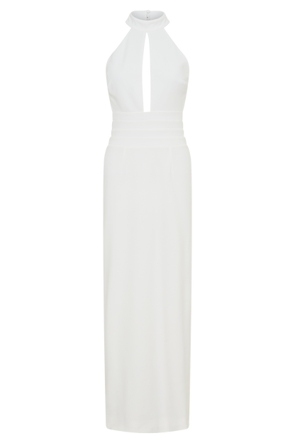 Elan Stretch Crepe Maxi Dress - White