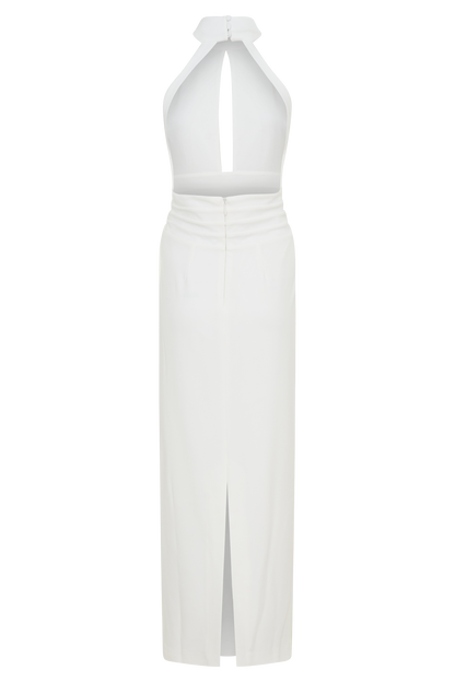 Elan Stretch Crepe Maxi Dress - White